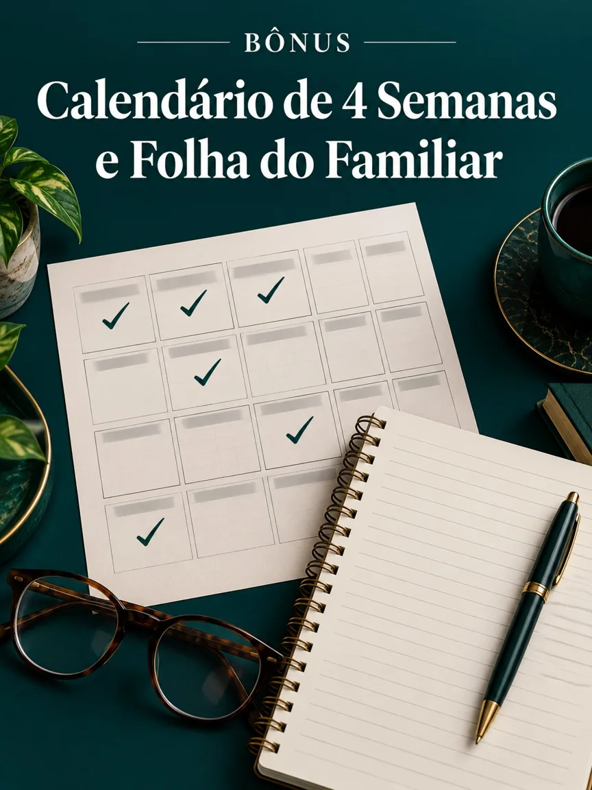 Capa do bônus Calendário de 4 Semanas e Folha do Familiar
